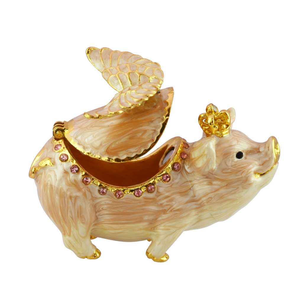 Brass Flying Pig Jewelry Box Decoration Cute Style Home Decor_1