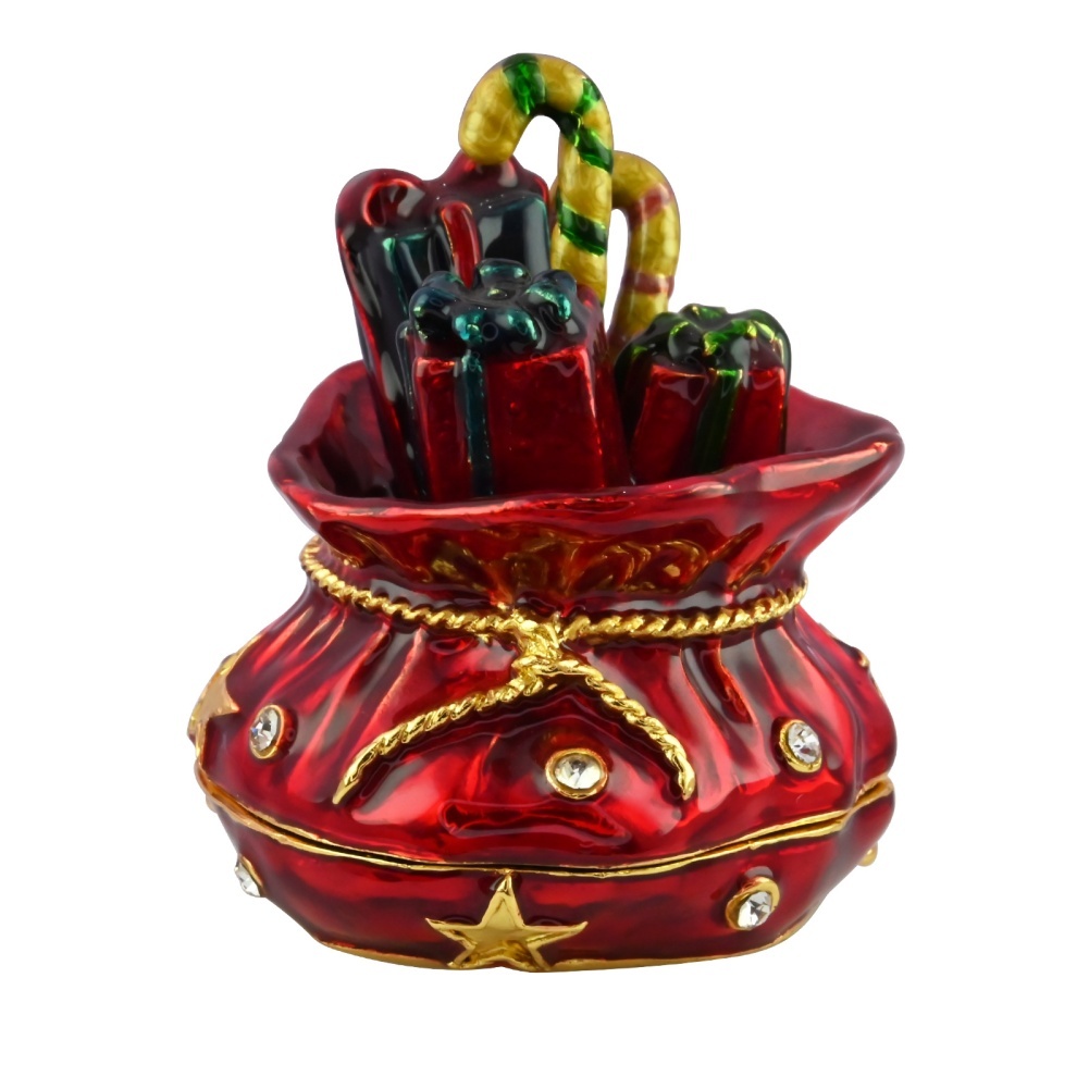 Red Christmas Gift Enamel Jewelry Storage Desktop Decoration Furniture And Ornaments
