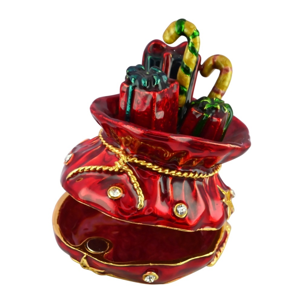Red Christmas Gift Enamel Jewelry Storage Desktop Decoration Furniture And Ornaments