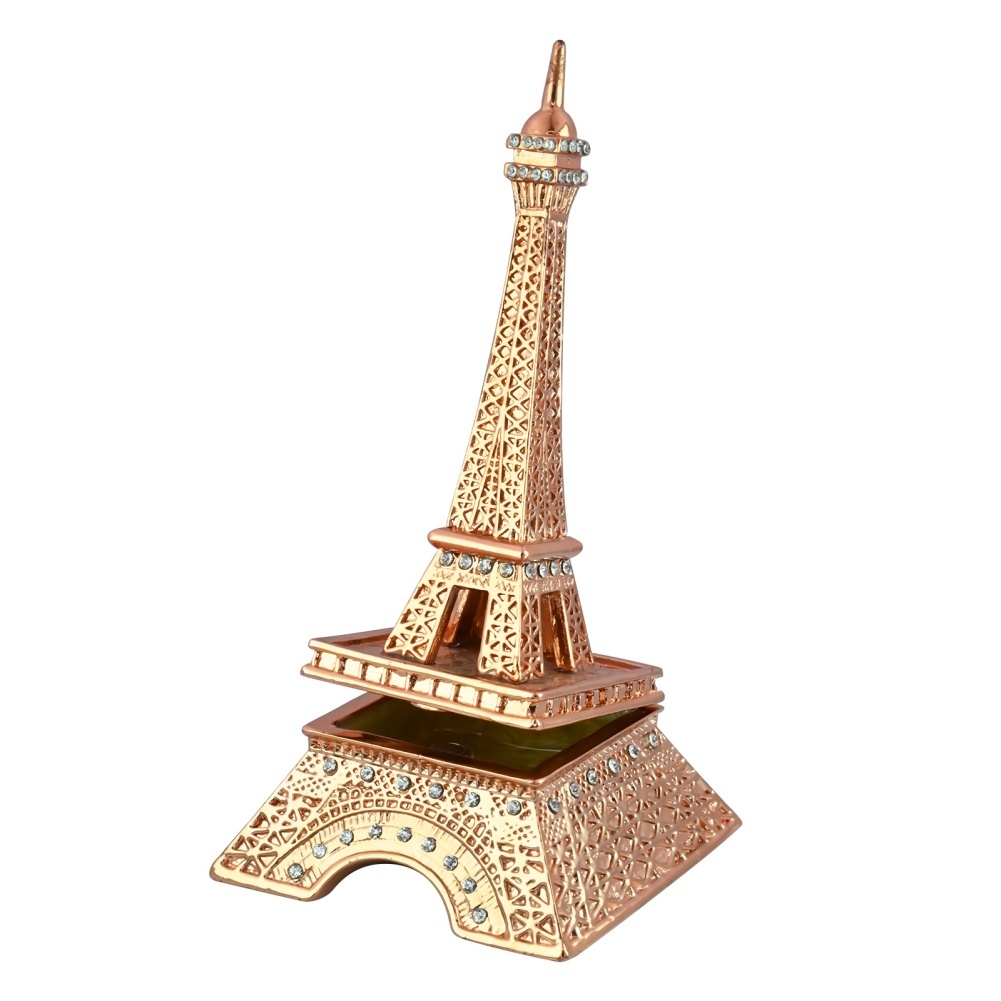 Luxurious Eiffel Tower Enamel Pendant, Exquisite Hollowed-Out Pattern Ring Storage Home Office Decoration