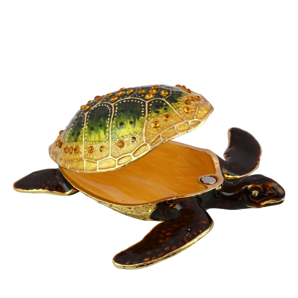 Magnetic Sea Turtle Jewelry Box Organizer Decorative Ring & Earring Holder for Stylish Gifting2