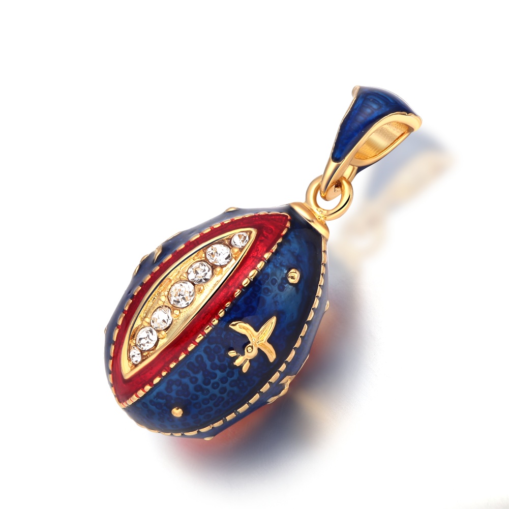Brass Enamel Sword Easter Egg Pendant Necklace - Handcrafted Vintage Jewelry/Artisanal Vintage Brass Enamel Sword Easter Egg Pendant - Handmade Keepsake