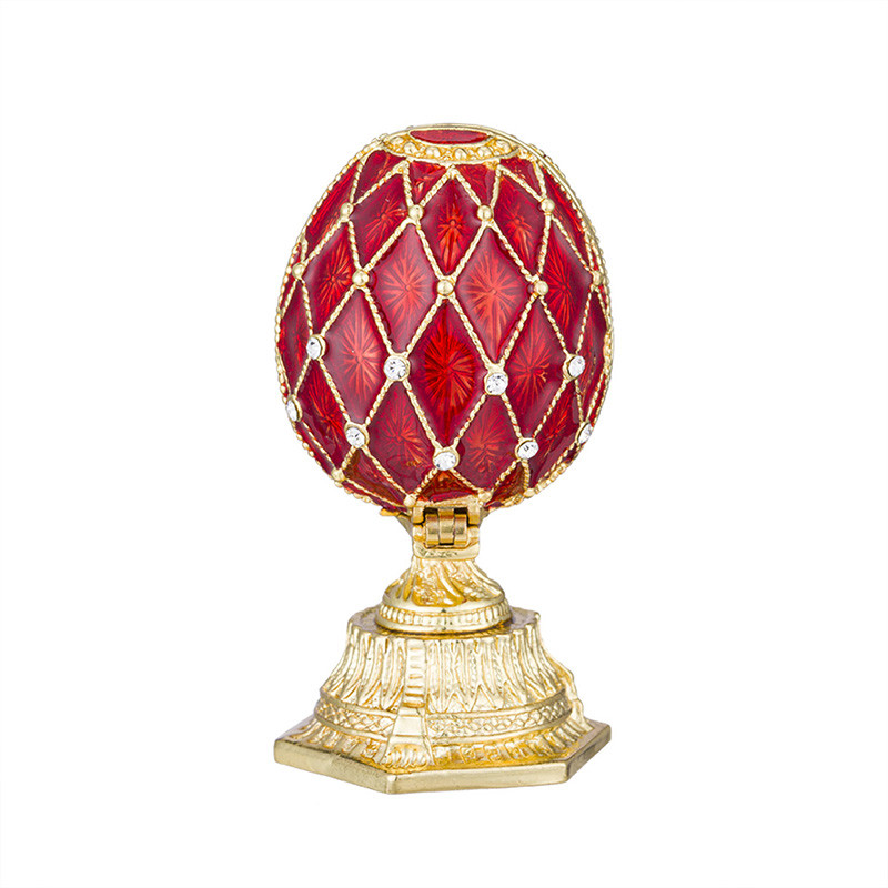 Metallikristalli tekojalokivi Faberge Egg -korulaatikko muistorasia01 (2)
