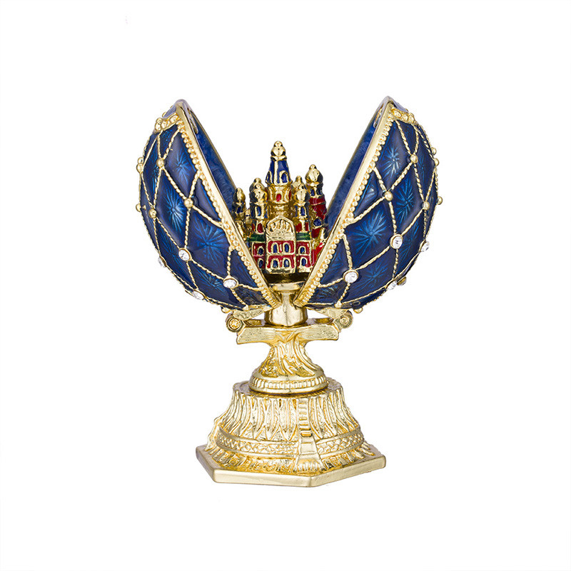 Metalezko Kristalezko Rhinestone Faberge Arrautza Bitxien Kutxa Trinket Box01 (6)