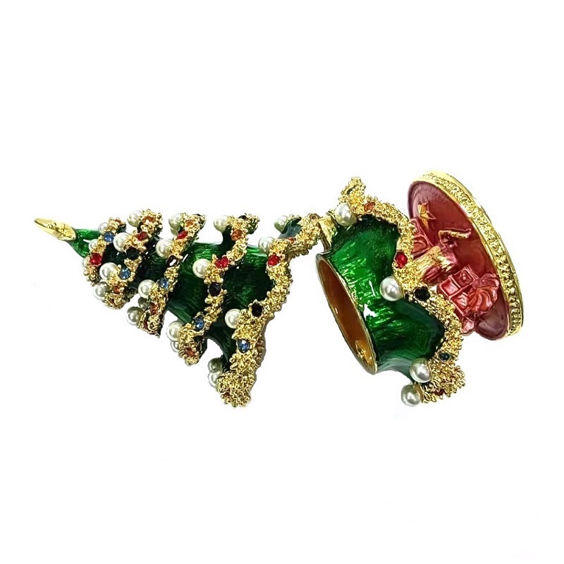Kovová krabička na šperky Home Decor vánoční stromeček kovová řemesla v evropském stylu malá úložná krabička dárek (3)