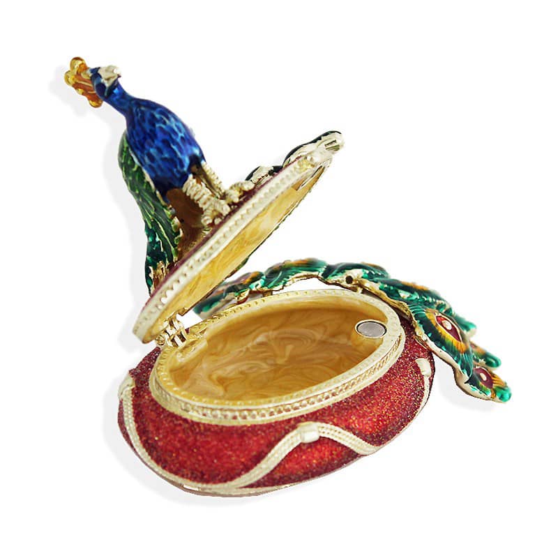 Kutija s paunovim ukrasima u starinskom stilu Emajlirana kutija s paunovim ukrasima (2)