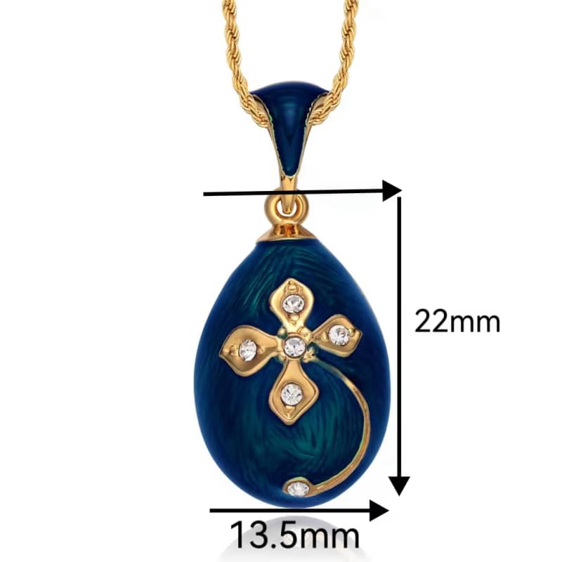 Faberge Egg Pendant necklace Enamel Faberge Egg Pendant, Charms pendenti tal-bajd tal-Lvant (1)