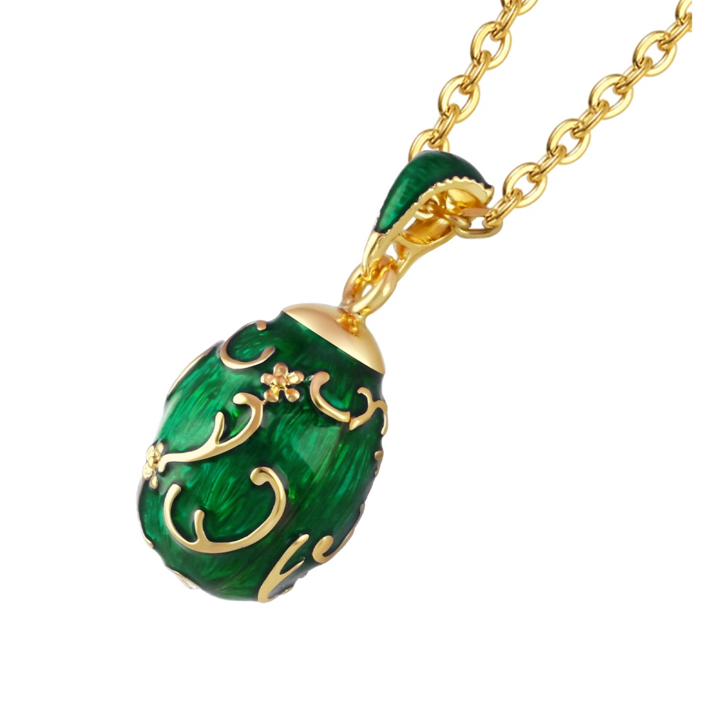 Handmade Vintage Enamel Easter Egg Pendant Necklace - 2025 Limited Jewelry Gift for Women (Birthday/Mother’s Day Keepsake)
