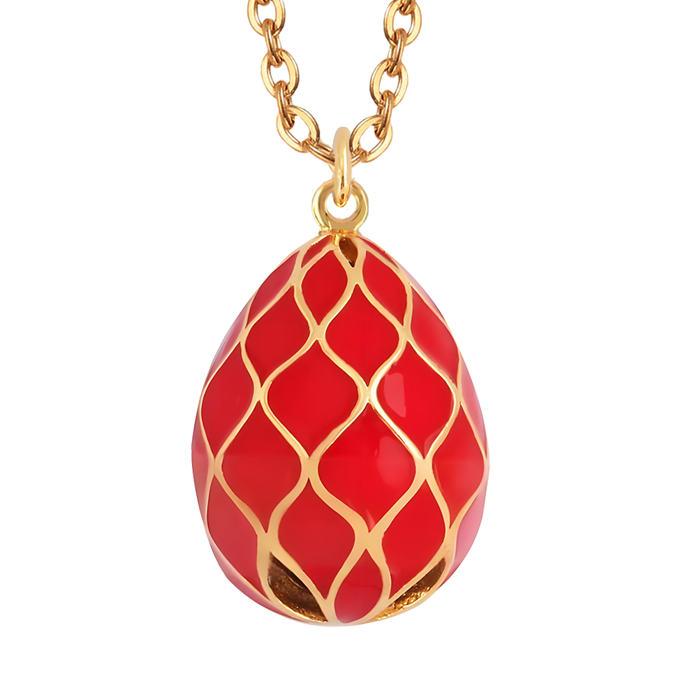 Lucky Easter striped dripping oil colored egg pendant enamel necklace accessory piece Fashion Jewelry for Women Gift