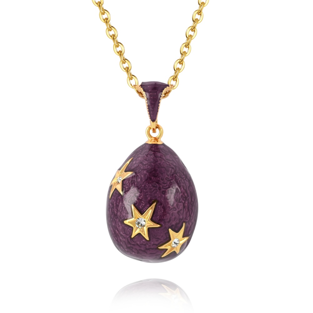 2025 Easter Star Pendant Necklace for Women - Handmade Enamel Charm with Crystal Rhinestones, Vintage Holiday Gift Jewelry