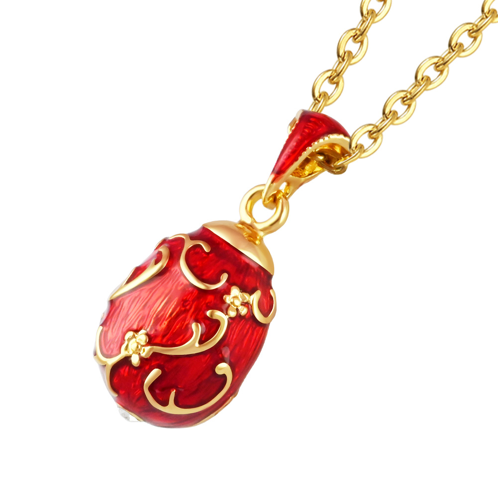 Handmade Vintage Enamel Easter Egg Pendant Necklace - 2025 Limited Jewelry Gift for Women (Birthday/Mother’s Day Keepsake)