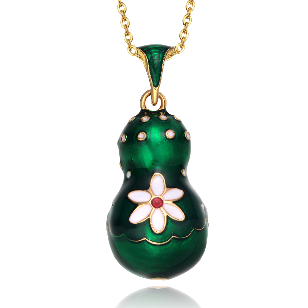 CuteHandmade Enamel Nesting Doll Necklace – Easter Egg Pendant Jewelry Gift for Women
