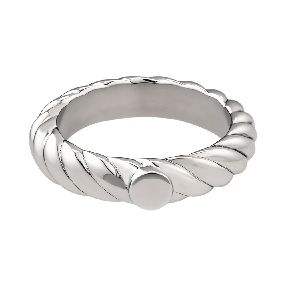 Exquisite Twisted Texture Silver Ring - Elegant Jewelry For Daily Wear
