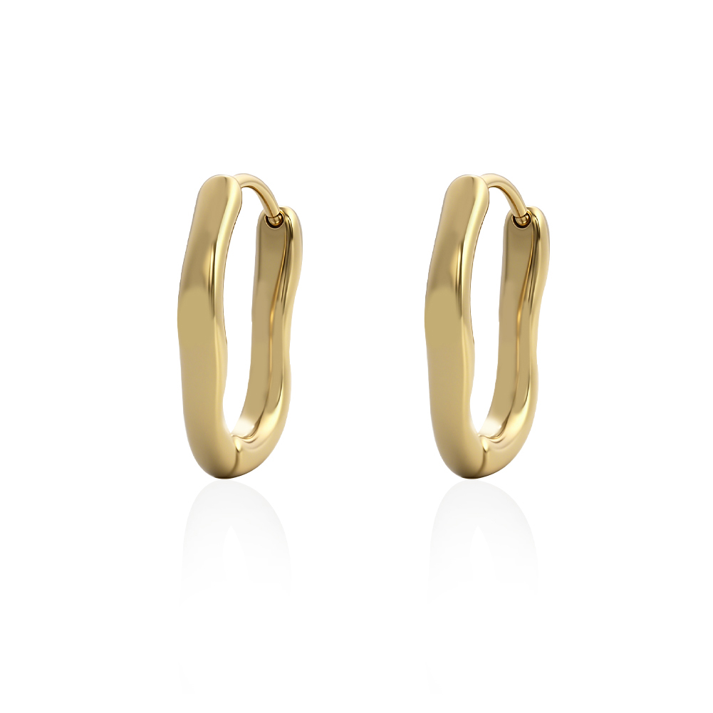 Fashionable Wavy Stainless Steel Earrings, Daily Casual Women's Jewelry Gift