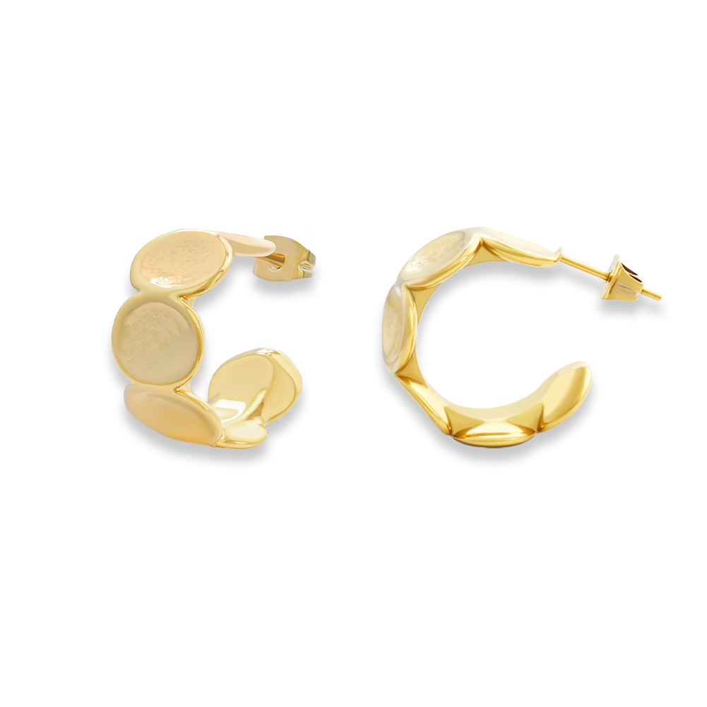 Lady's gold-plated stainless steel earrings