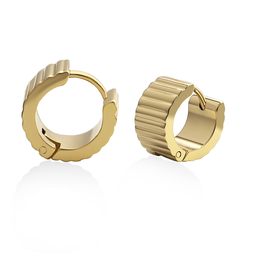 Gold-Plated Geometric Hoop Earrings