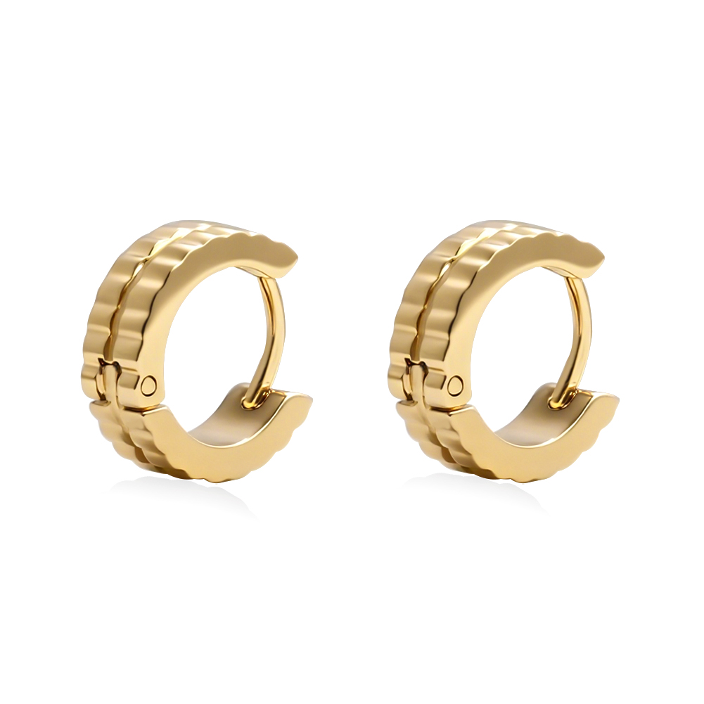 Minimalist Textured Design Earring , Small Size, Easy Clasp Closure - Daily Wear Ear  Jewelry