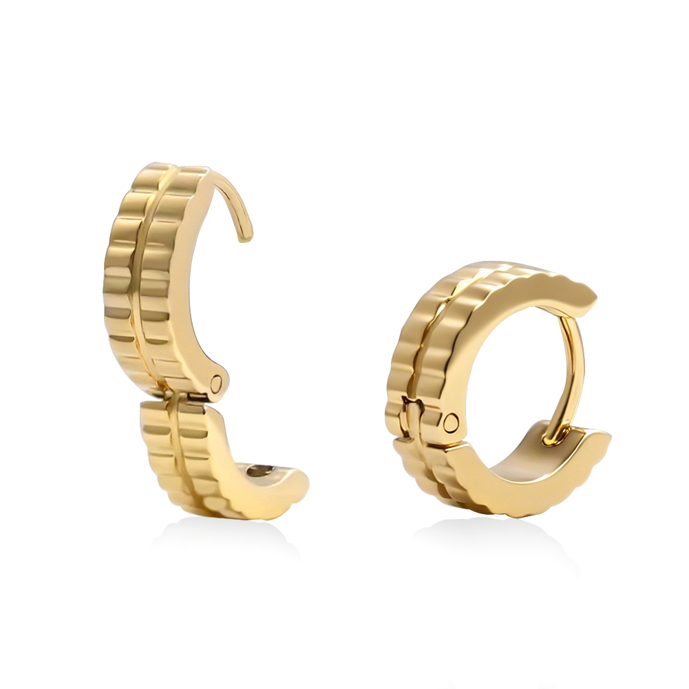 Minimalist Textured Design Earring , Small Size, Easy Clasp Closure - Daily Wear Ear  Jewelry