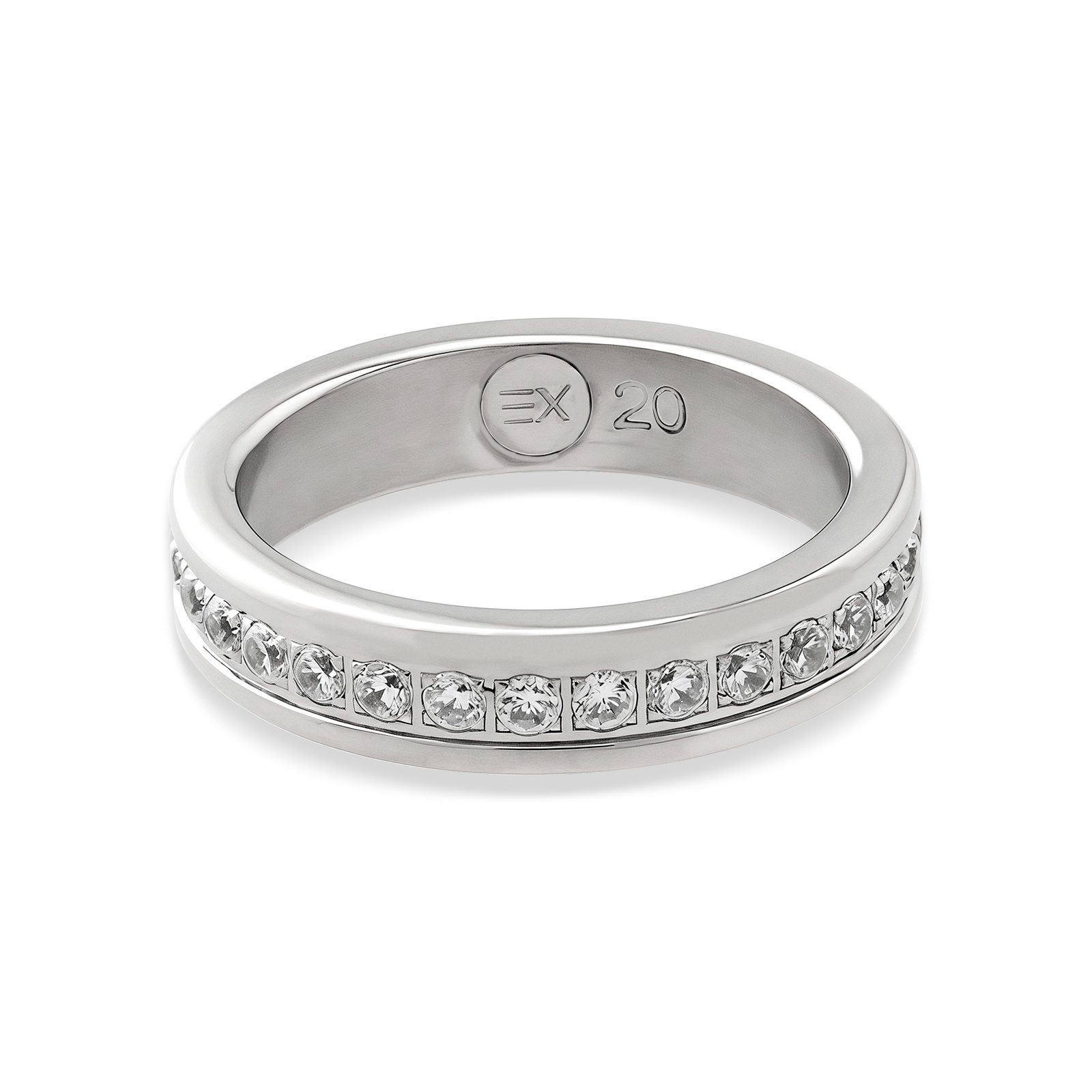 Stainless Steel Oxidized Cubic Zirconia Ring For Women's Daily Wear, Sparkling Jewelry