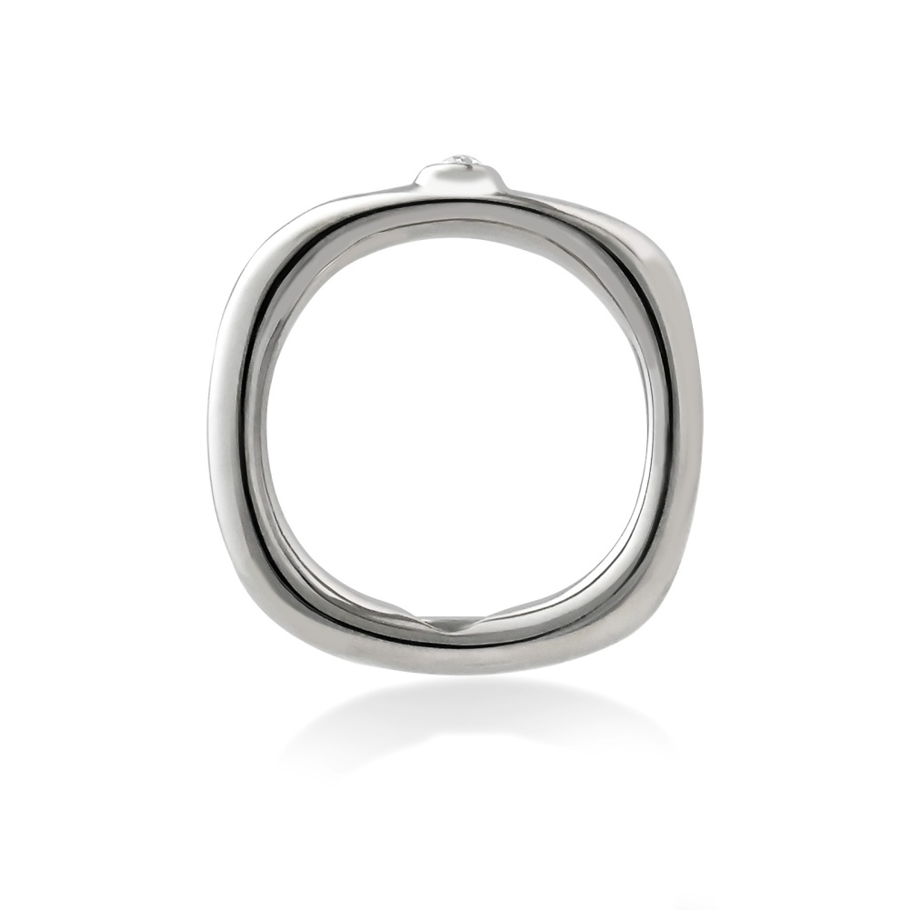 Silver Stainless Steel Ring with Elegant Cubic Zirconia Oxidized Ring for Daily Wear Jewelry
