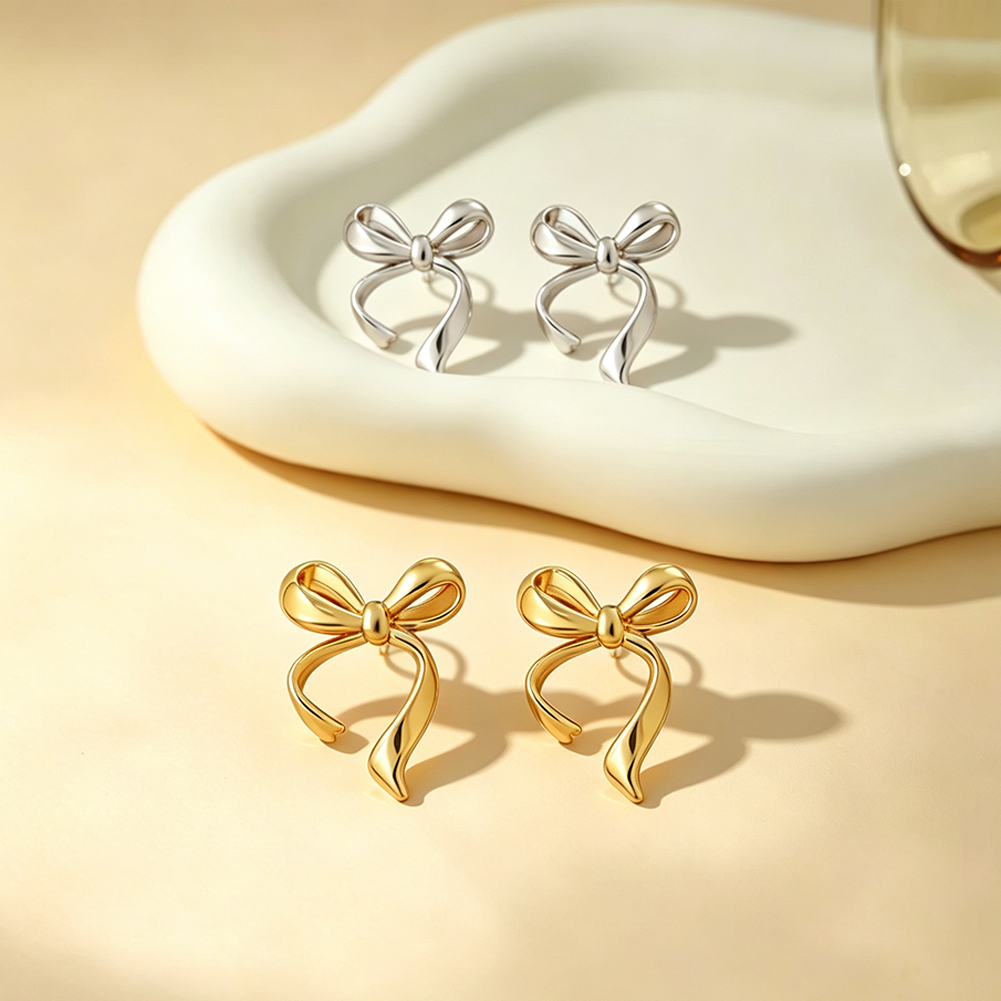 Bow Ribbon Stud Earrings