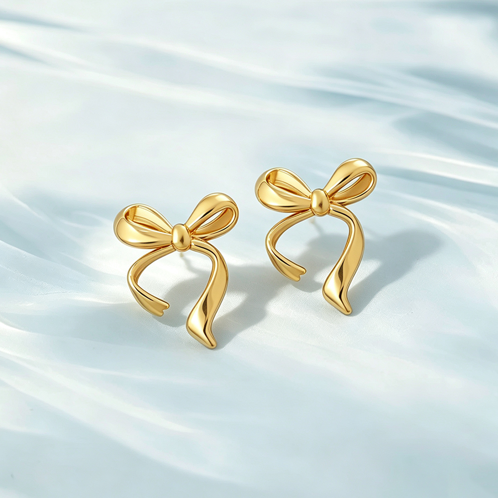 Bow Ribbon Stud Earrings