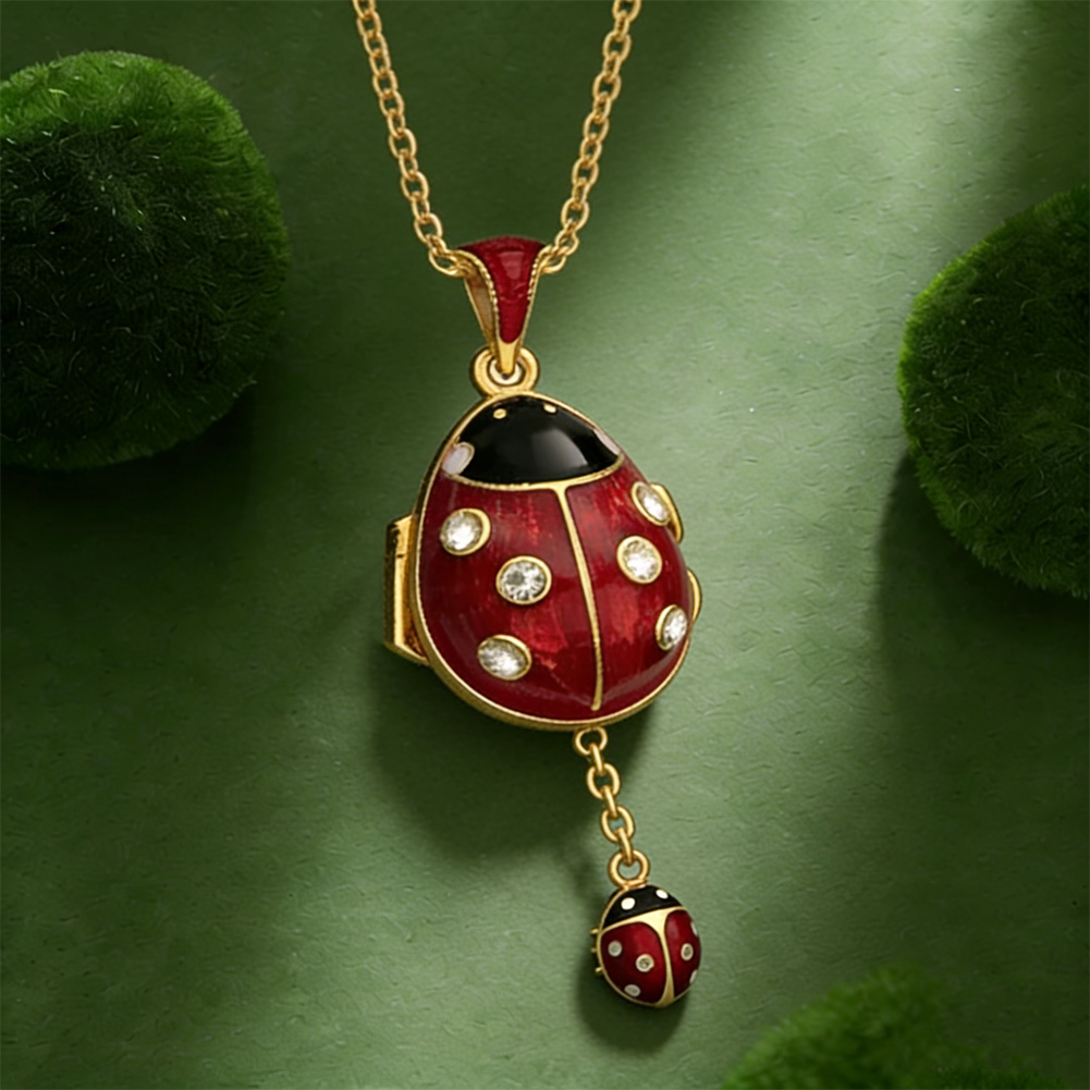 Butterfly Diamond Encrusted Egg Necklace