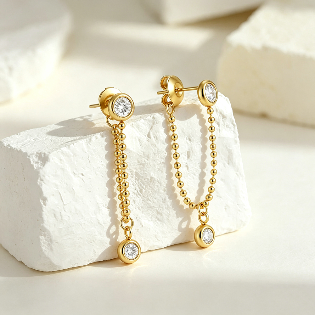 CZ Drop Earring Detail