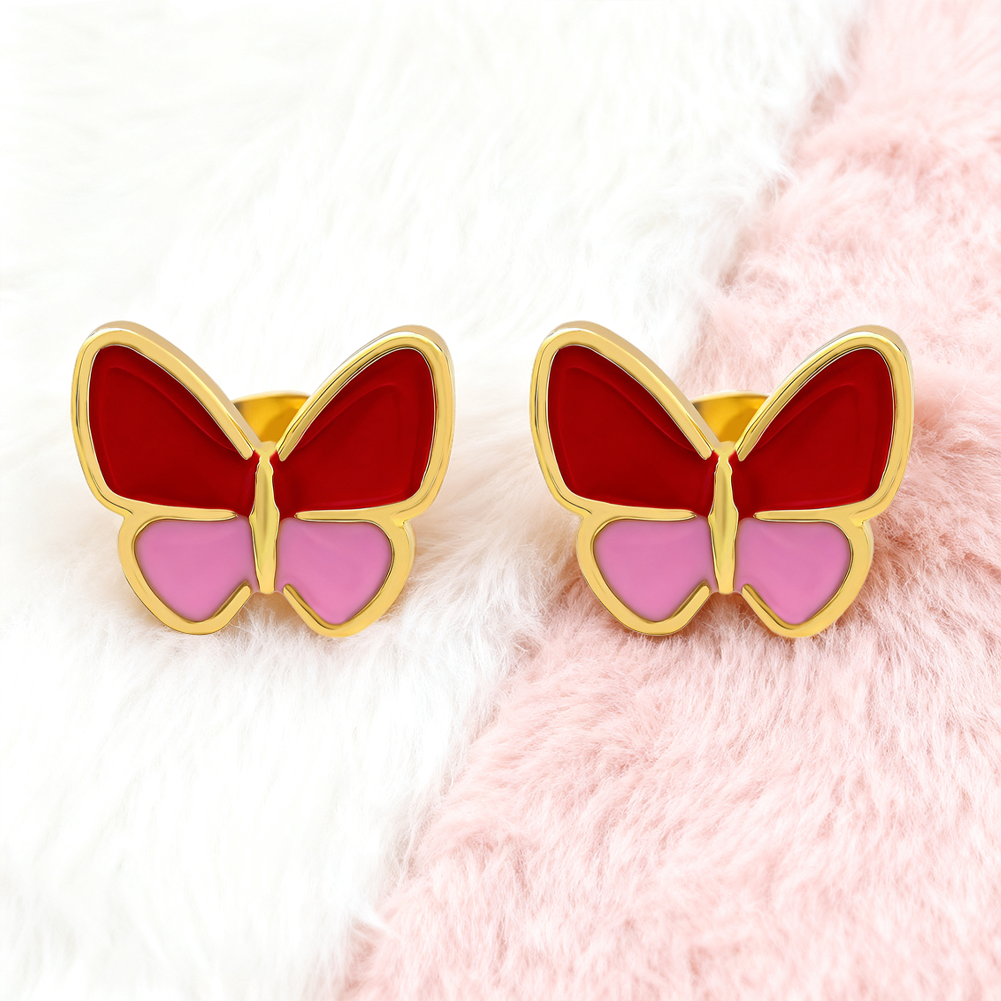 Colored Dripping Oil Butterfly Fashion Earrings
