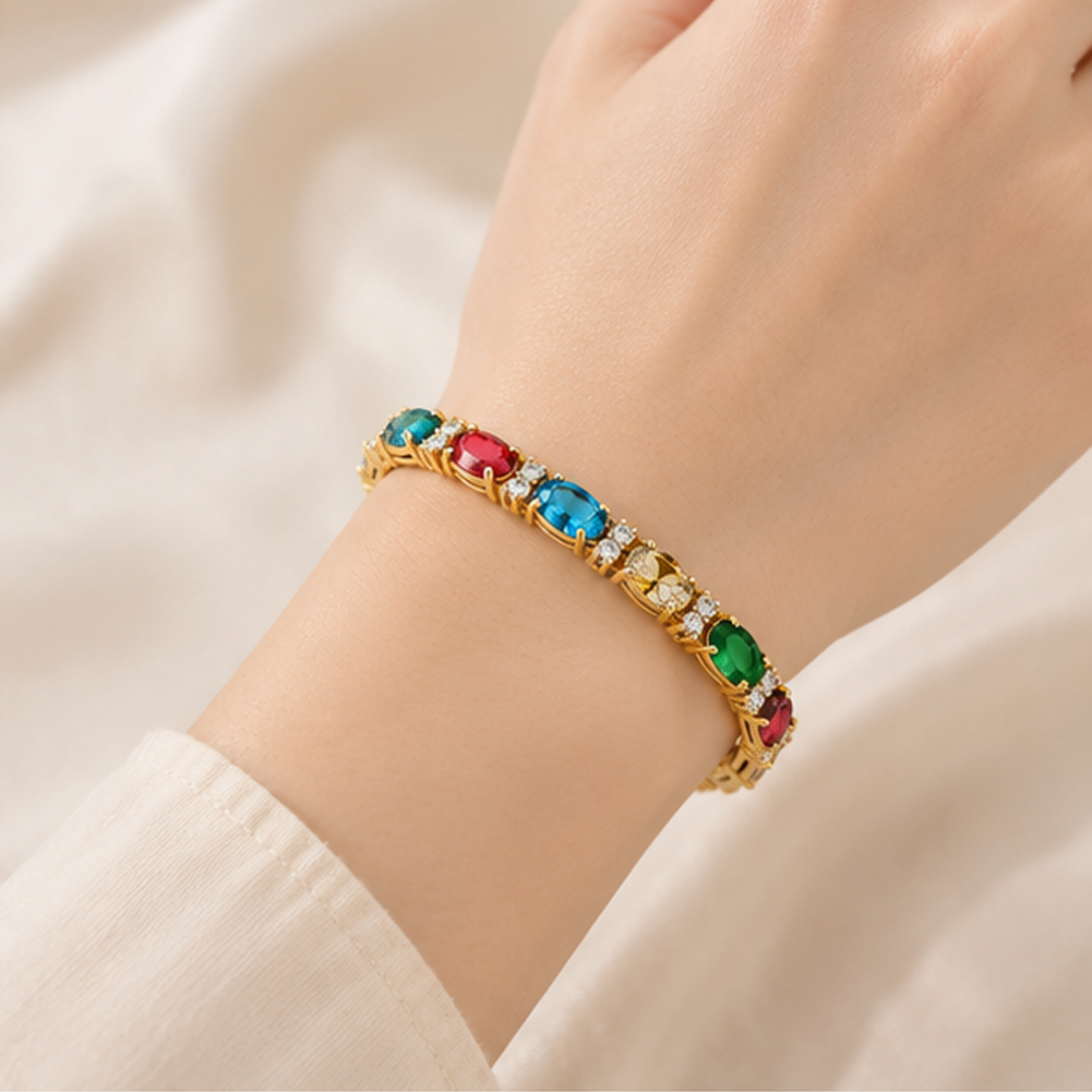 Colored gemstone bracelet
