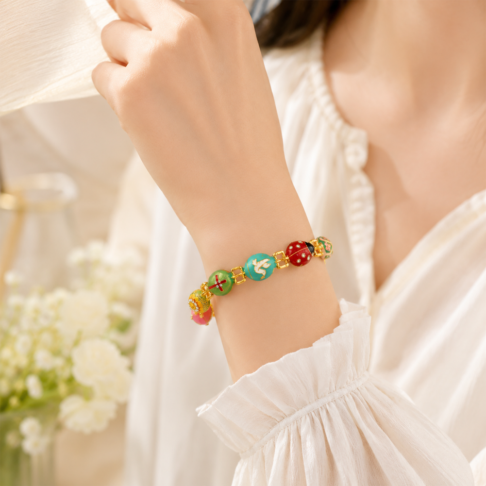 Colorful egg pendant necklace