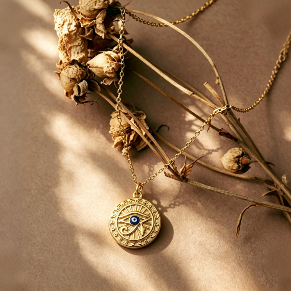 Compass Star Eye Pendant Necklace