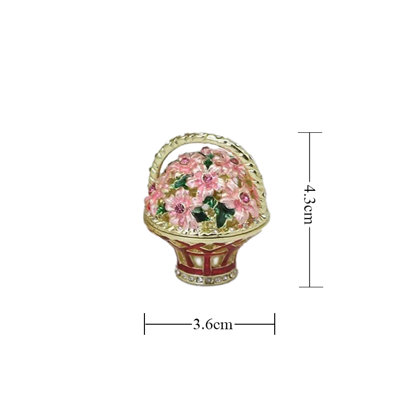 Easter Enamel Striped Flower Basket Family Decoration Holiday Souvenirs