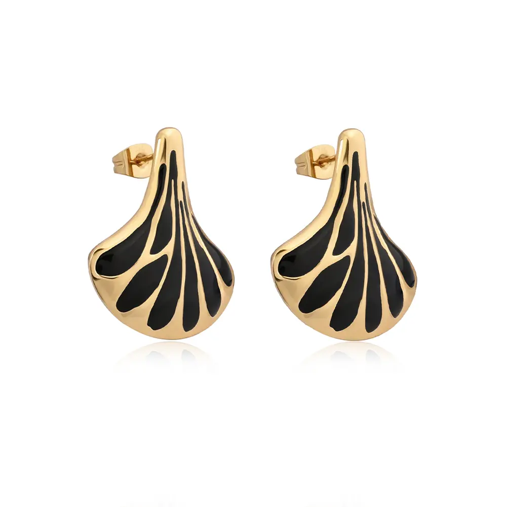 Elegant Fan-shaped Geometric Earrings for Daily Wear