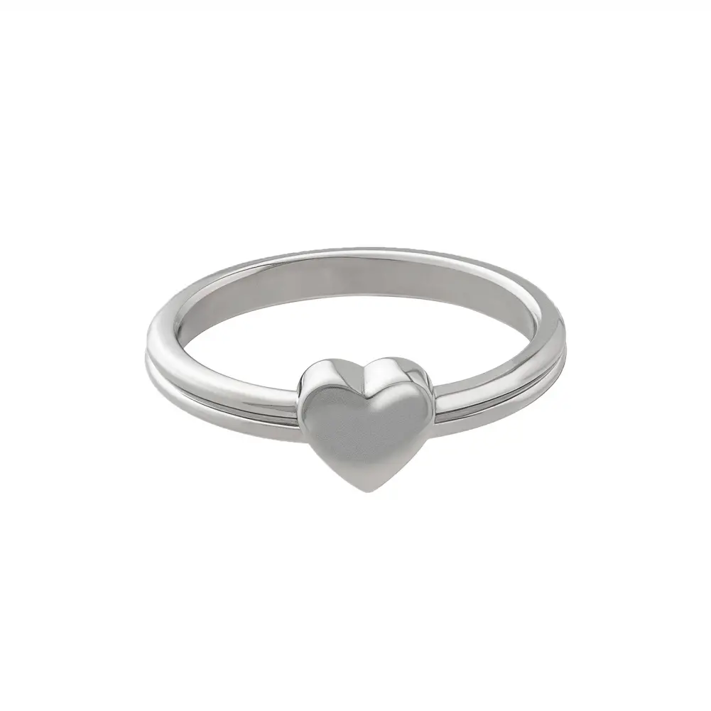 Elegant Heart-Shaped Stainless Steel Ring