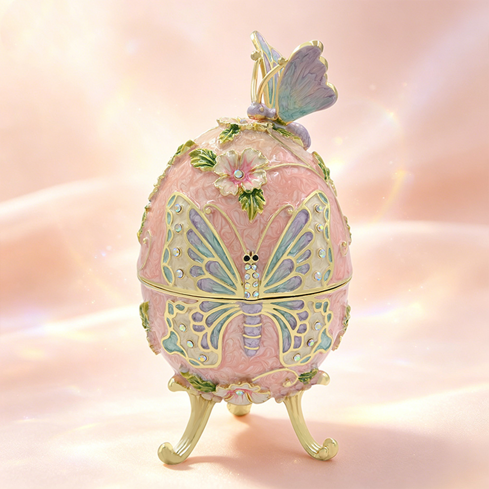 Enamel Butterfly Egg – Shaped Jewelry Box