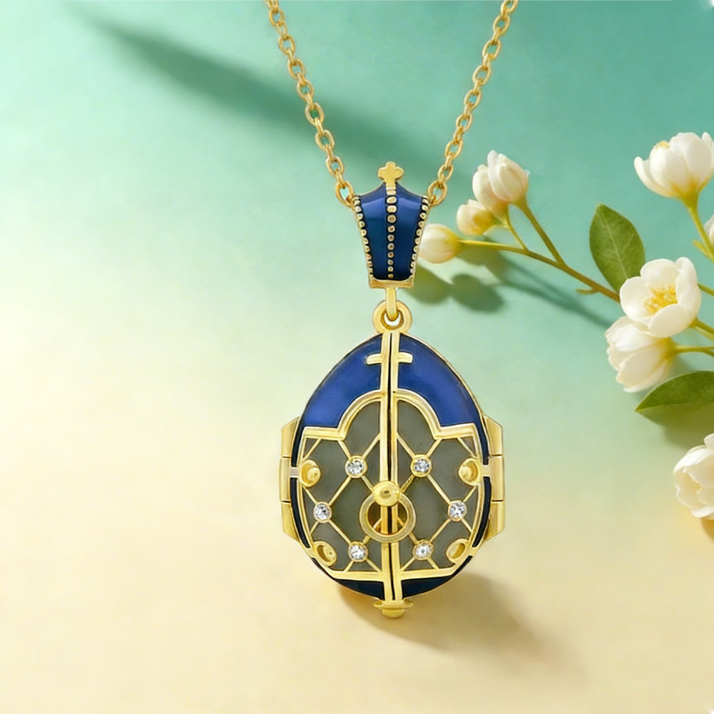 Enamel Egg Snap Necklace