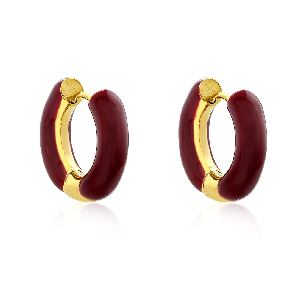 Enamel Hoop Earrings