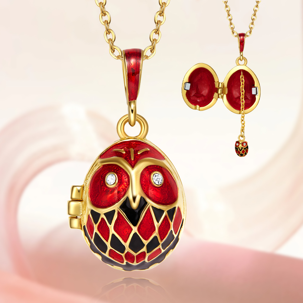 Enamel Owl Necklace