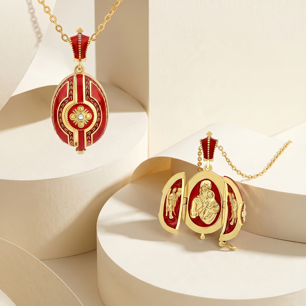 Exquisite Madonna Egg Pendant