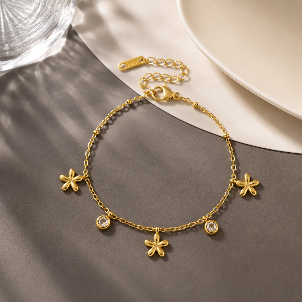 Floral and Stone Bracelet
