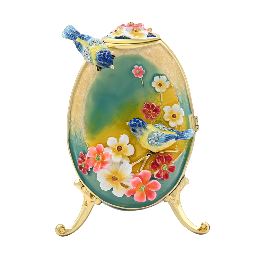 Flower and Bird Storage Jewelry Box，