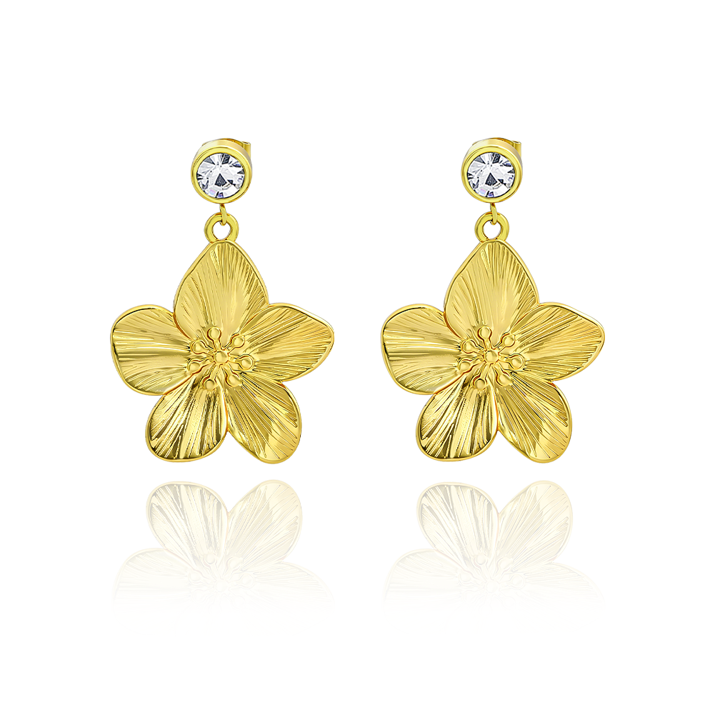 Gold Flower Drop earrings