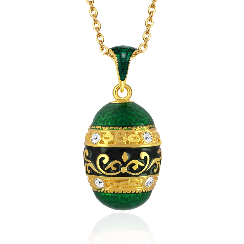 Green Enamel Floral Necklace