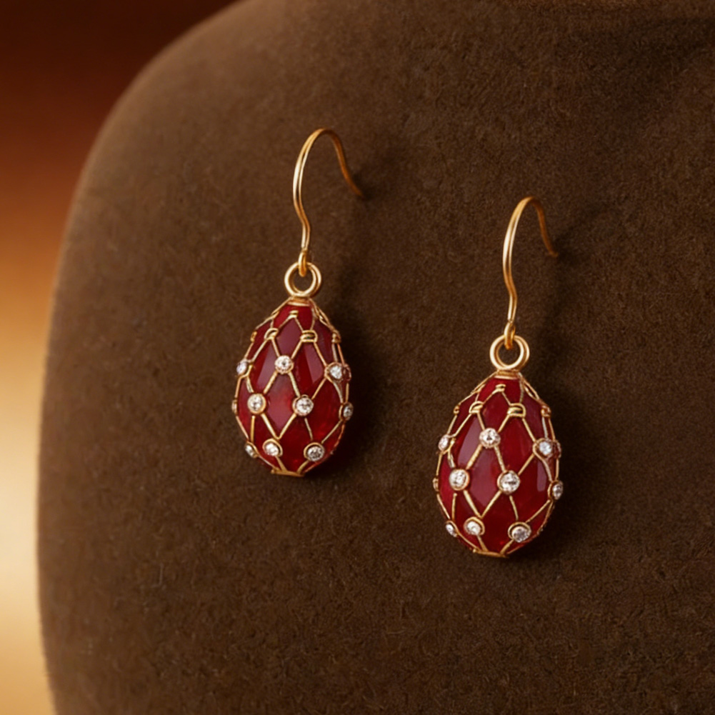 Grid Set Diamond Earrings