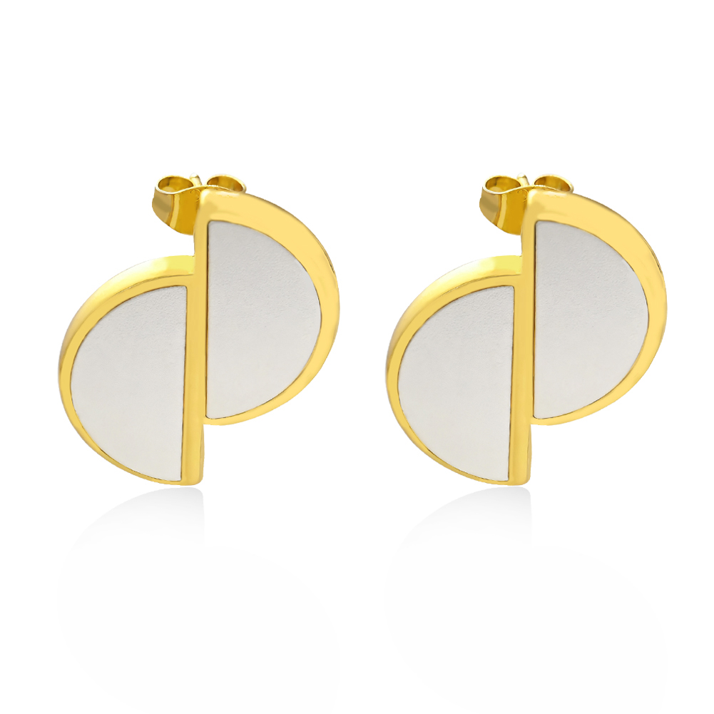 Half circle stud earrings