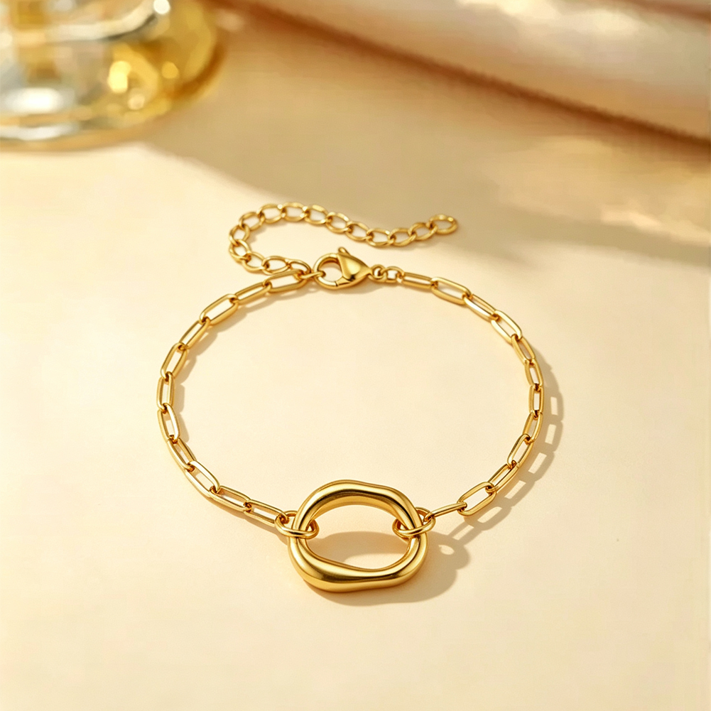 Irregular Geometric Stainless Steel Bracelet