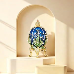 Lily Blue Egg Jewelry Box