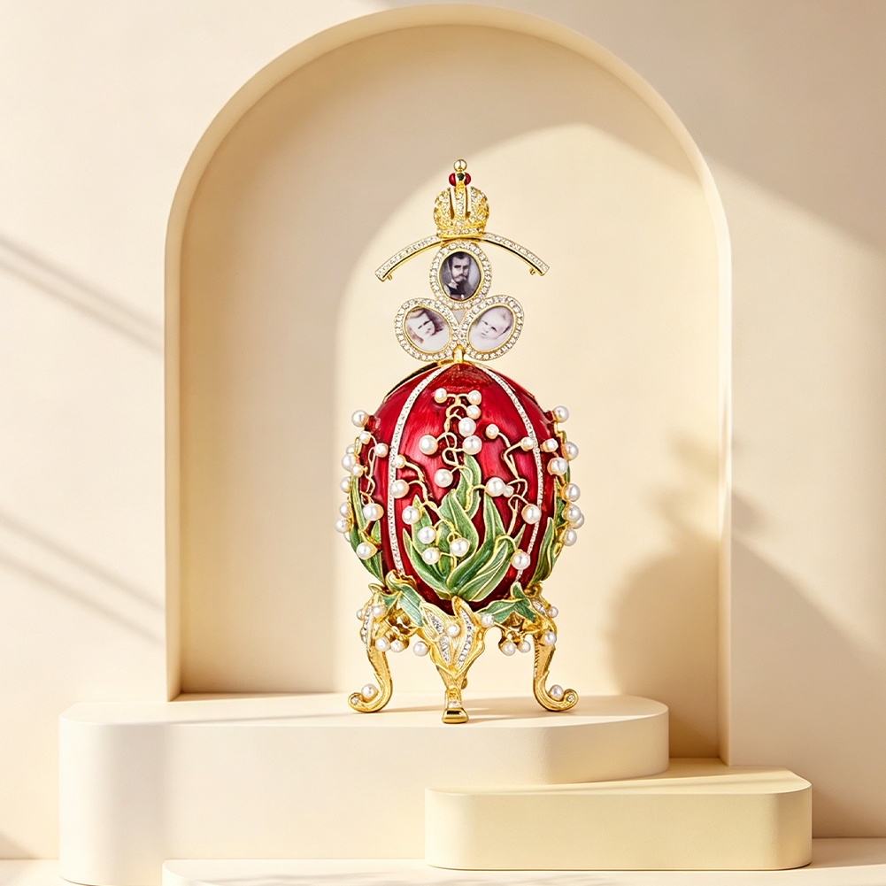 Lily Red Egg Jewelry Box
