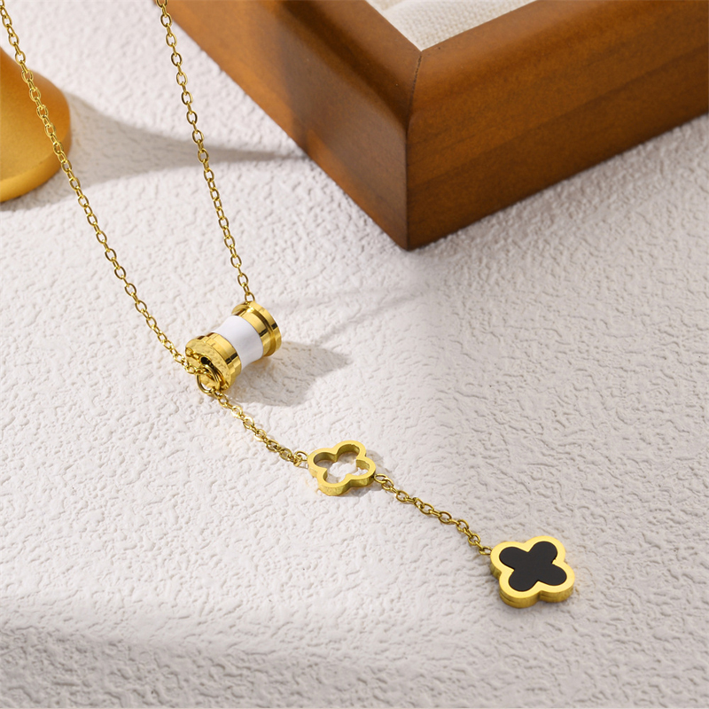 Lucky Charm Golden Four Leaf Clover Necklace